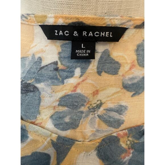 Zac & Rachel Blouse Womens Large Floral Long Sleeve Pullover Lightweight Top - Picture 10 of 10